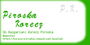 piroska korecz business card